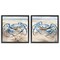 Stupell Industries Nautical Blue Crabs Beach 2 pc Framed Floater Canvas Wall Art Set Design by Kim Allen